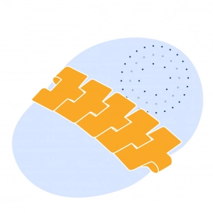 Пластинчатая цепь транспортерная серия MD 821 304.8x4.8x270 мм