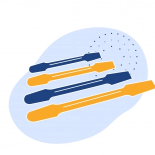 Шпатель металлический с плоским и закругленным концами 210х24 мм