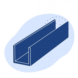 Алюминиевый швеллер 28x56.5x2.7x1000 мм В95 ГОСТ 8617-2018