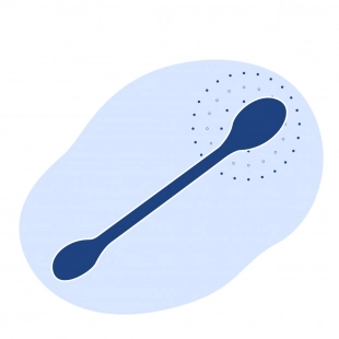 Шпатель металлический с двумя ложками 150 мм