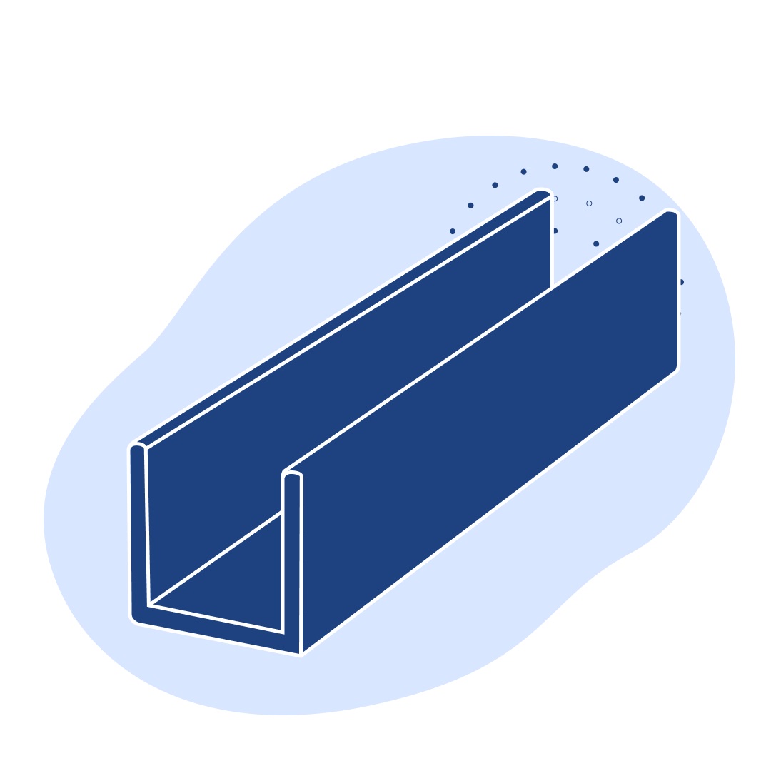 Алюминиевый швеллер 40x45x3x6000 мм В95 ГОСТ 8617-2018